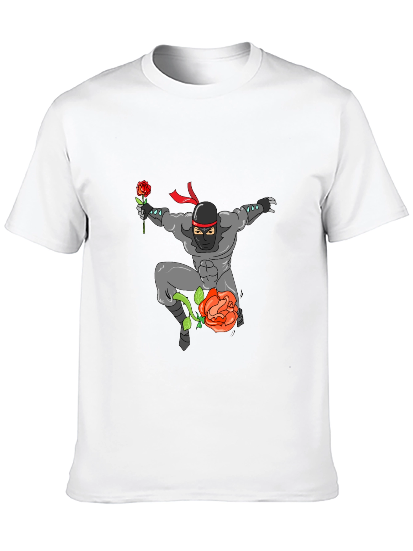 Ninja Rose Graphic T-Shirt - Black Cotton Tee