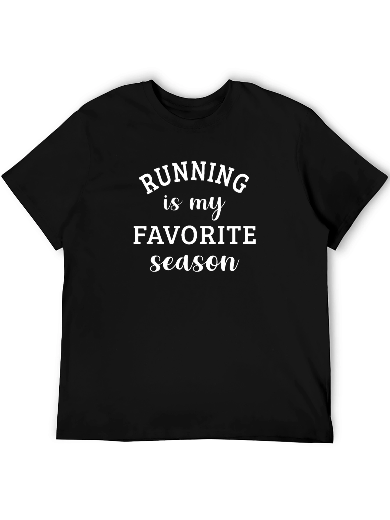 Running is My Favorite Season Black T-Shirt