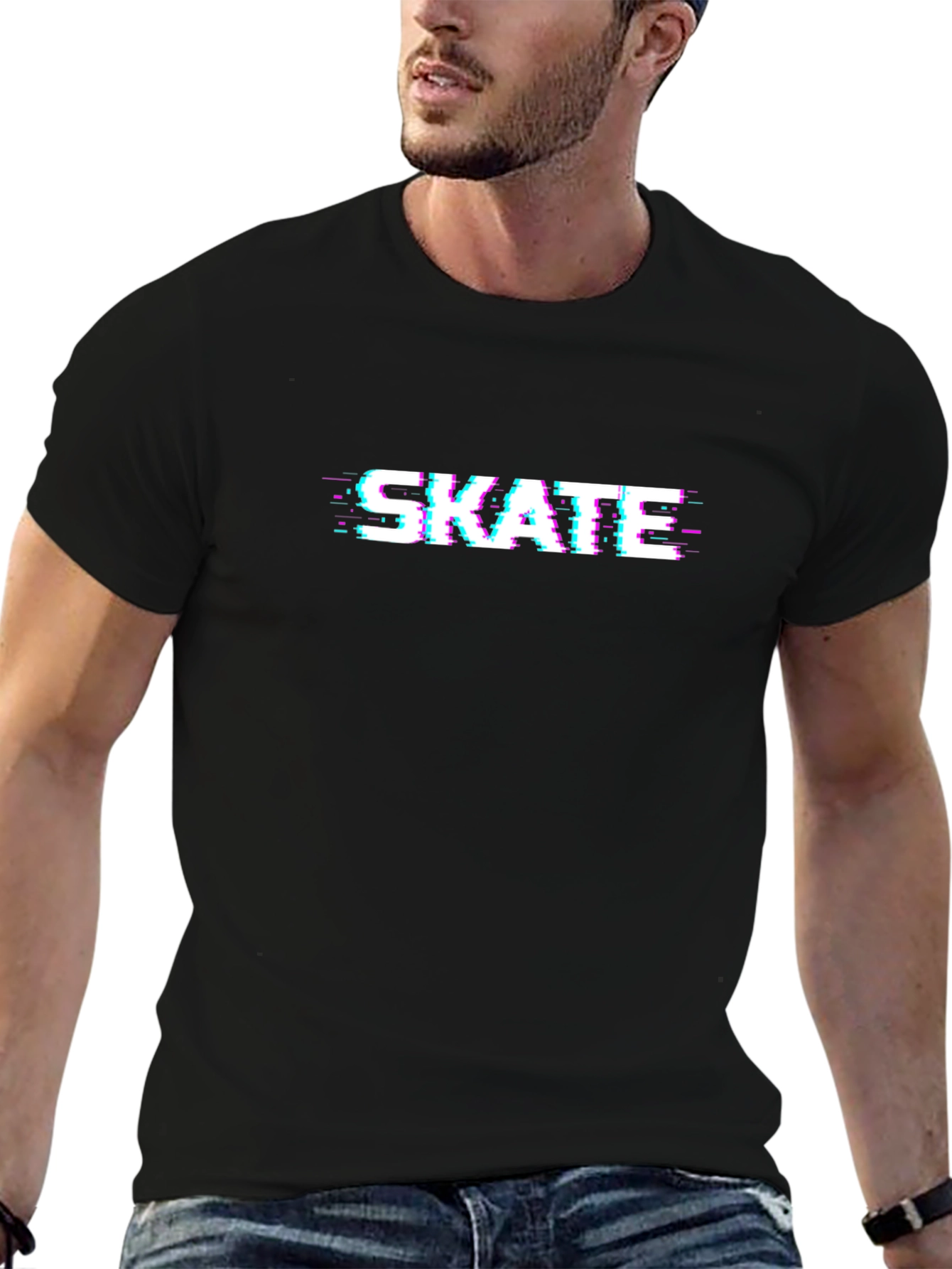 Skate Glitch Graphic Tee - Modern Streetwear