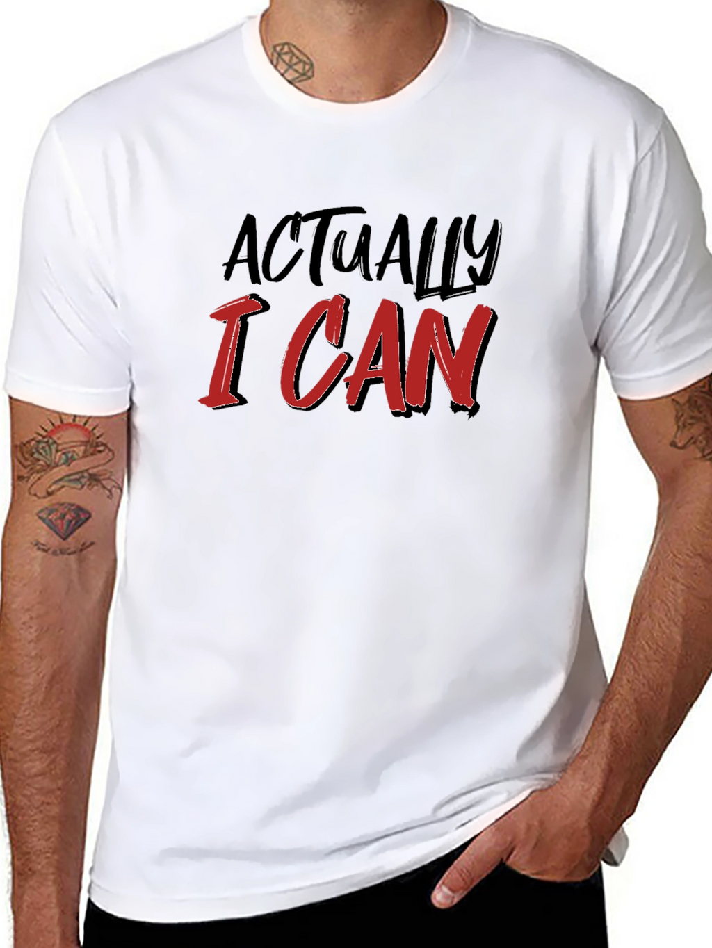Actually I Can Black T-Shirt