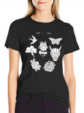 Black Graphic Tee with Tattoo Art