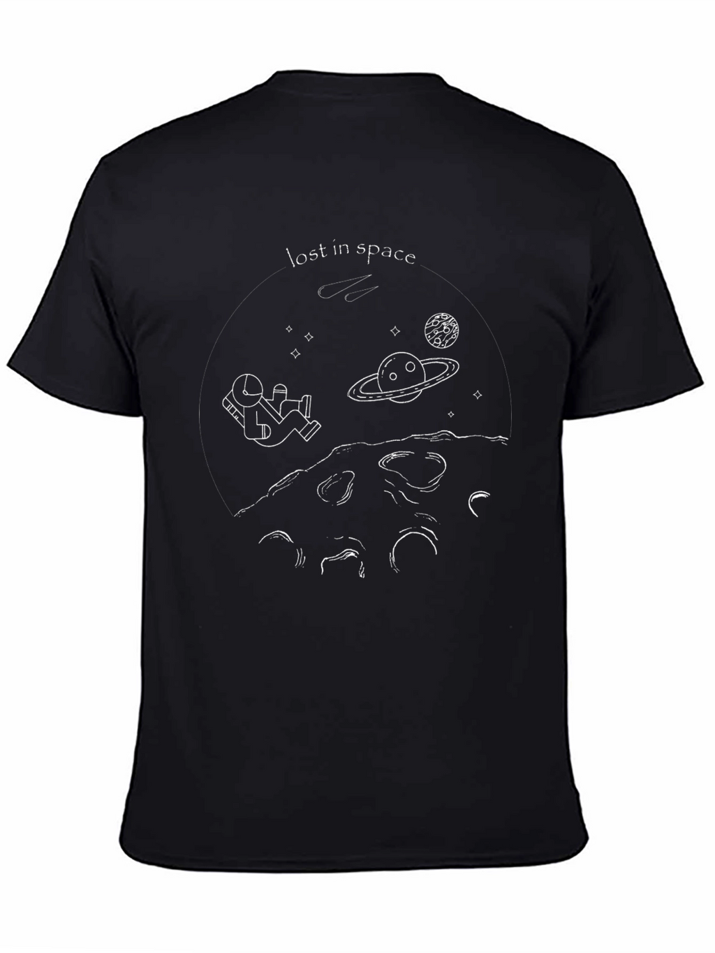 Lost in Space Graphic Print Black T-Shirt