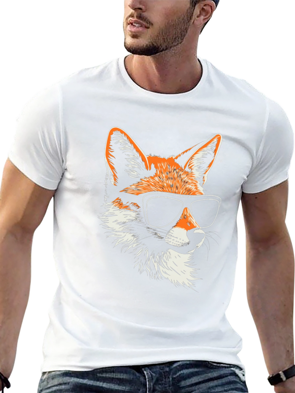Cool Fox Graphic Tee - Stylish Black T-Shirt