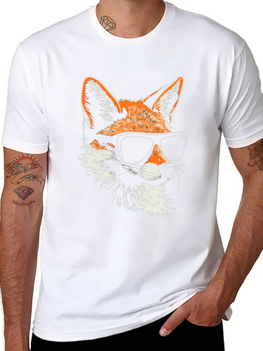 Cool Fox Graphic Tee - Stylish Black T-Shirt