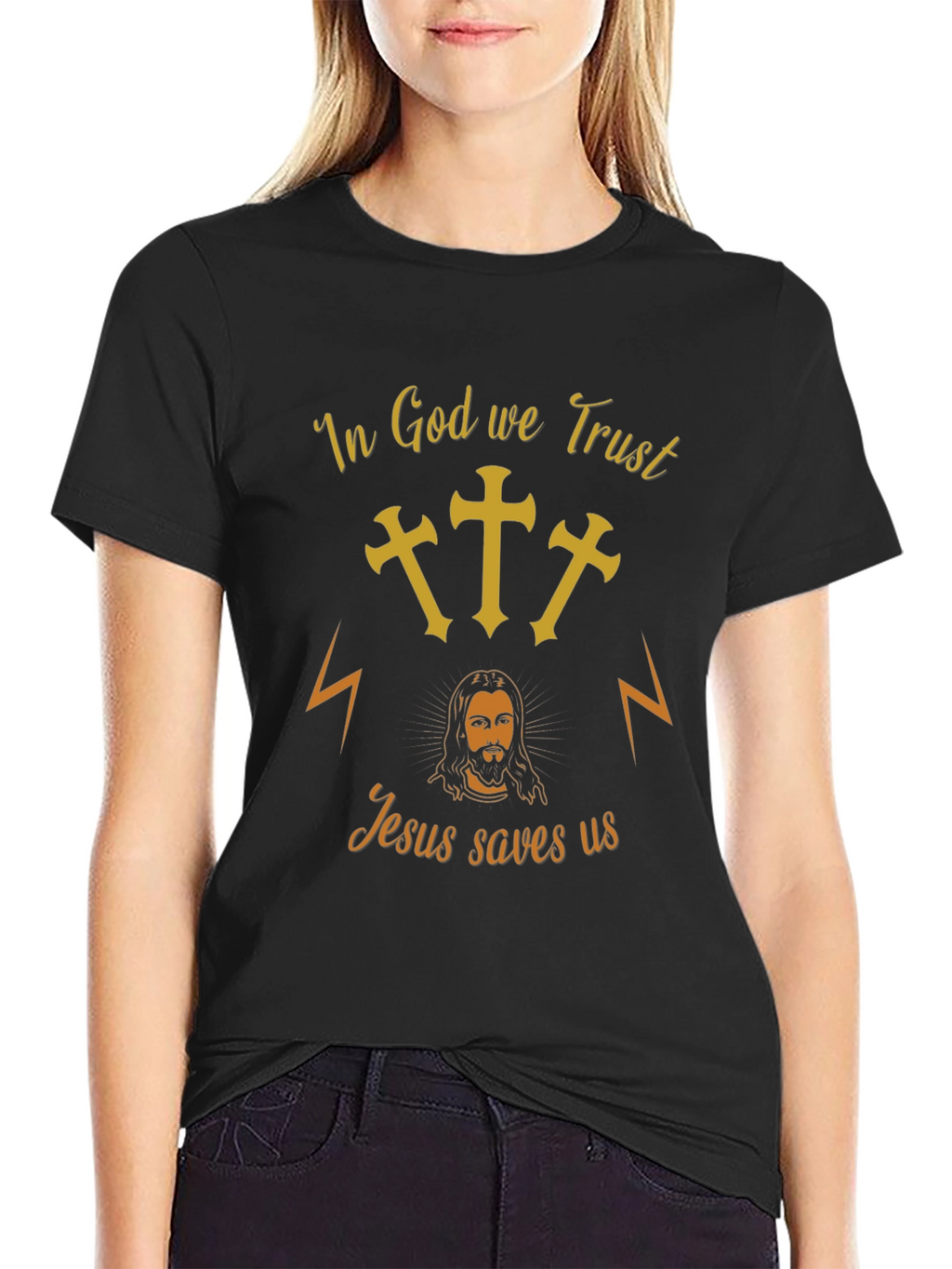 In God We Trust Graphic T-Shirt - Jesus Saves