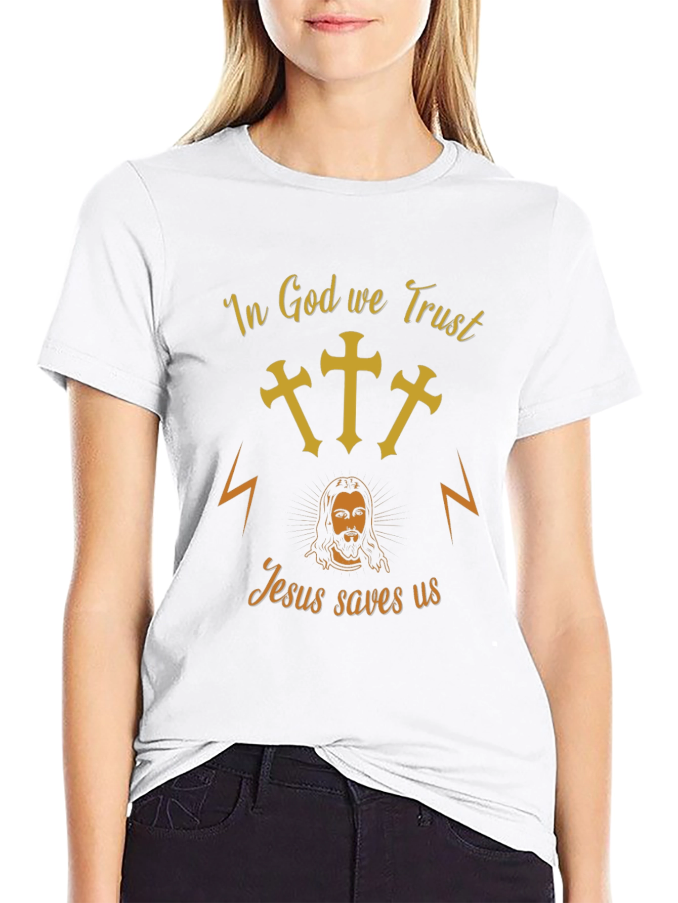 In God We Trust Graphic T-Shirt - Jesus Saves