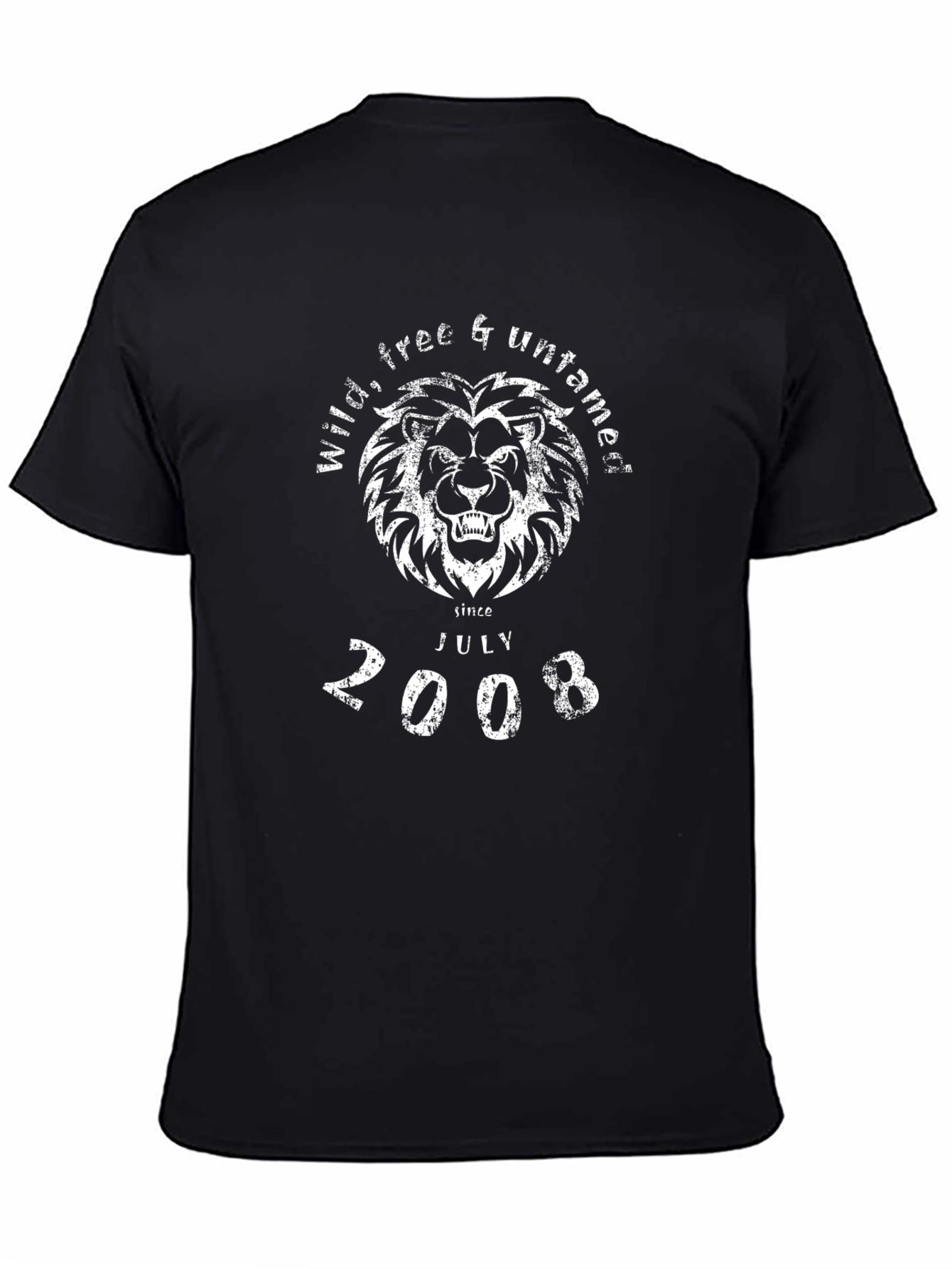 Wild Free Untamed Lion Graphic Tee - Black