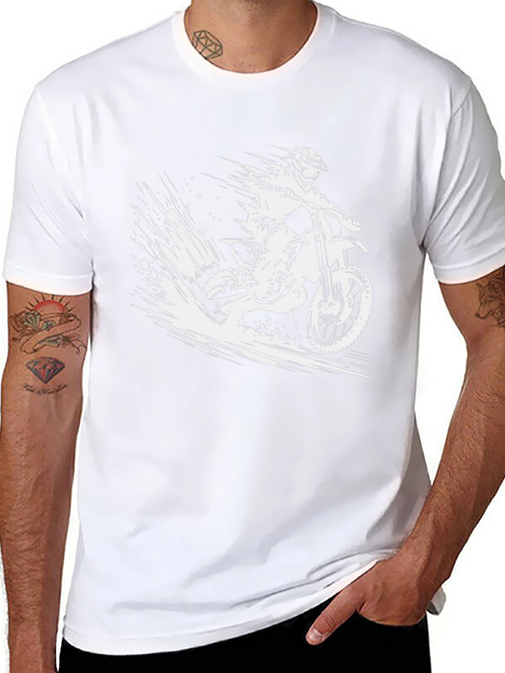 Dirt Bike Rider Graphic Tee - Black