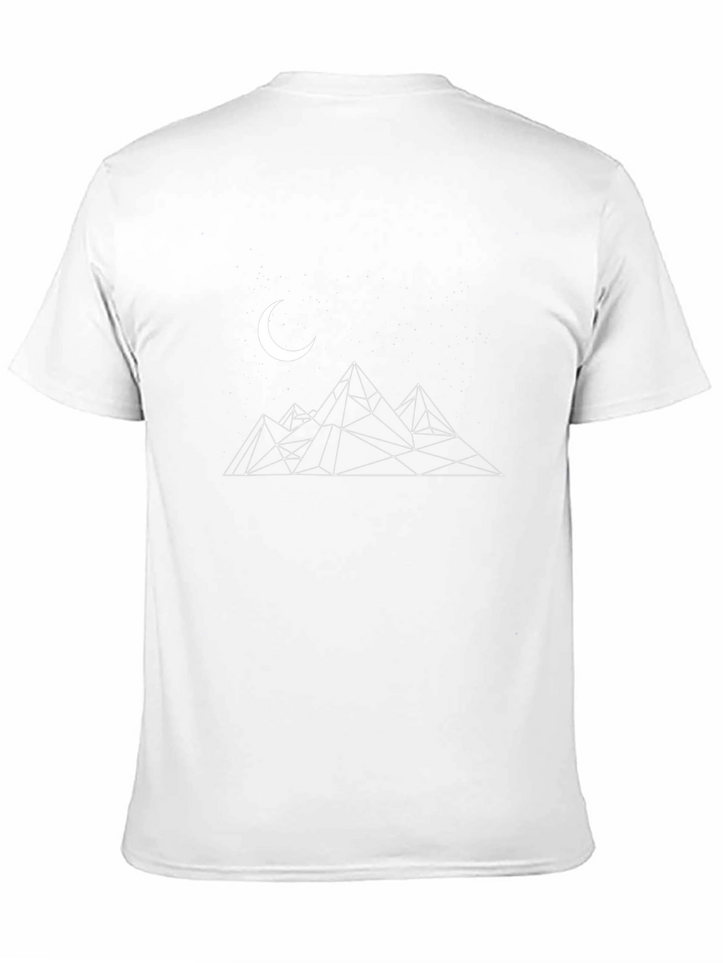 Geometric Mountain & Moon Black T-Shirt