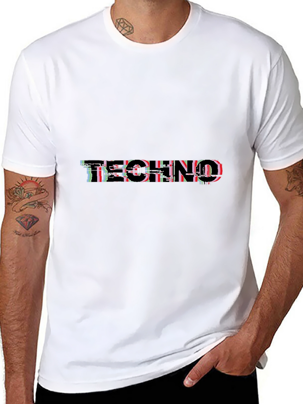 Techno Glitch Black T-Shirt