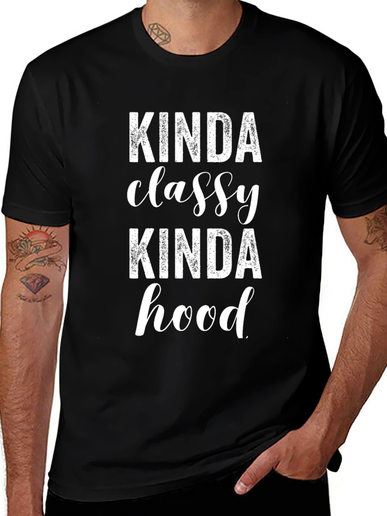 Kinda Classy Kinda Hood T-Shirt - Black