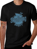 Skydiving Addict Graphic Print T-Shirt