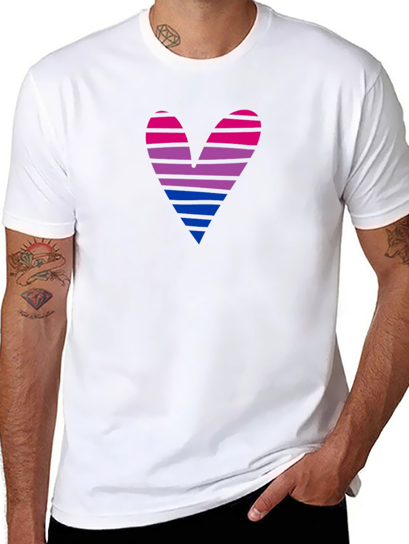 Bisexual Pride Heart Graphic T-Shirt