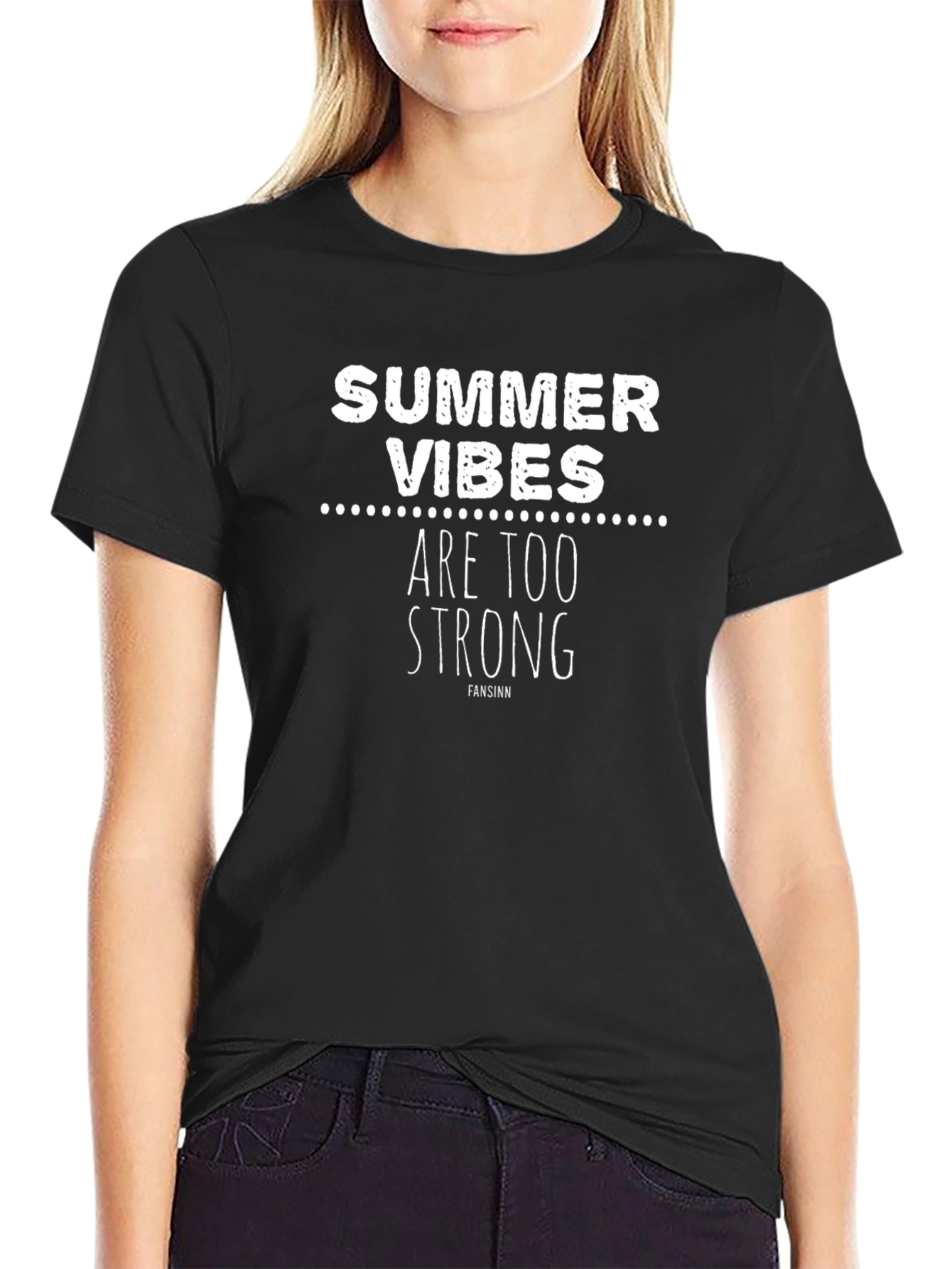 Summer Vibes Graphic Tee - Black Cotton T-Shirt