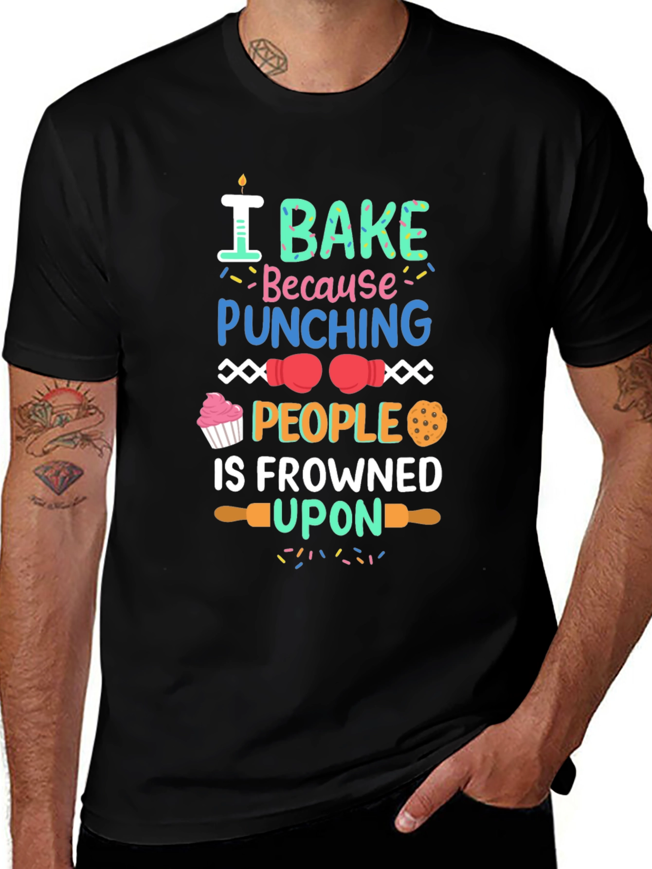 I Bake Because Punching People Is Frowned Upon T-Shirt