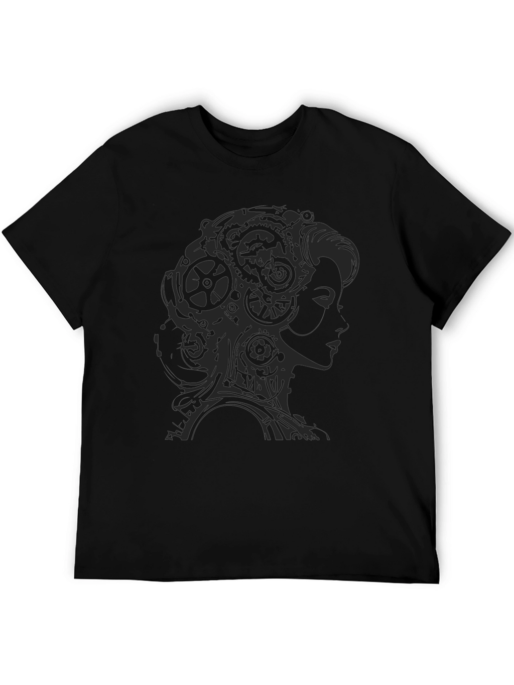 Steampunk Lady Graphic T-Shirt - Black