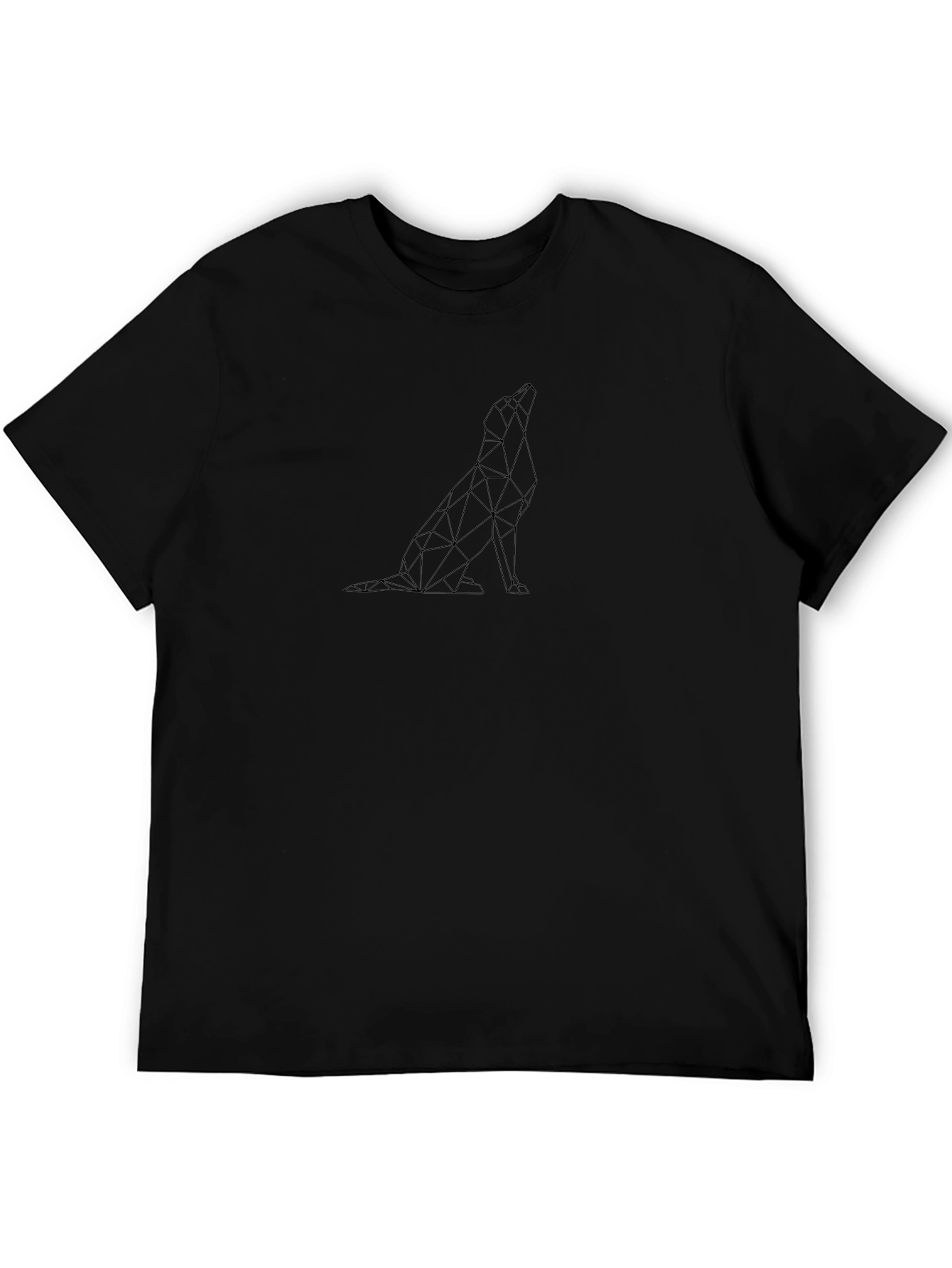Geometric Dog Graphic Tee - Modern Mens T-Shirt