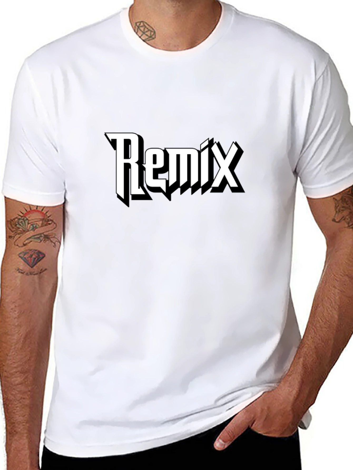 Remix Graphic Black T-Shirt - Casual Style