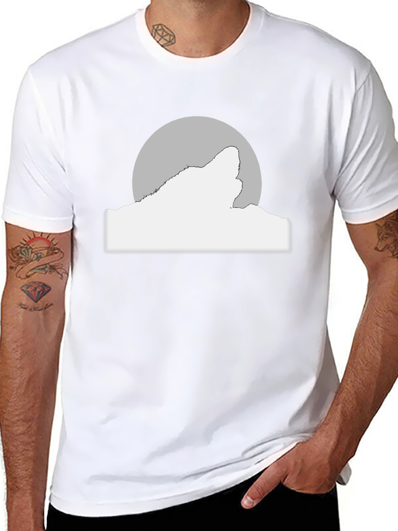 Wolf Moon Graphic Tee - Black Cotton Blend