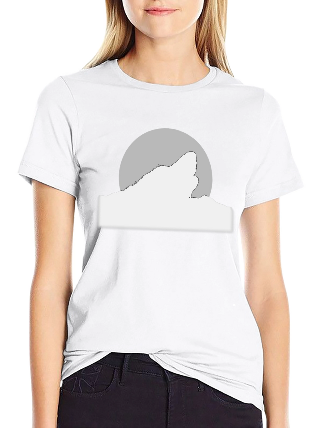 Wolf Moon Graphic Tee - Black Cotton Blend