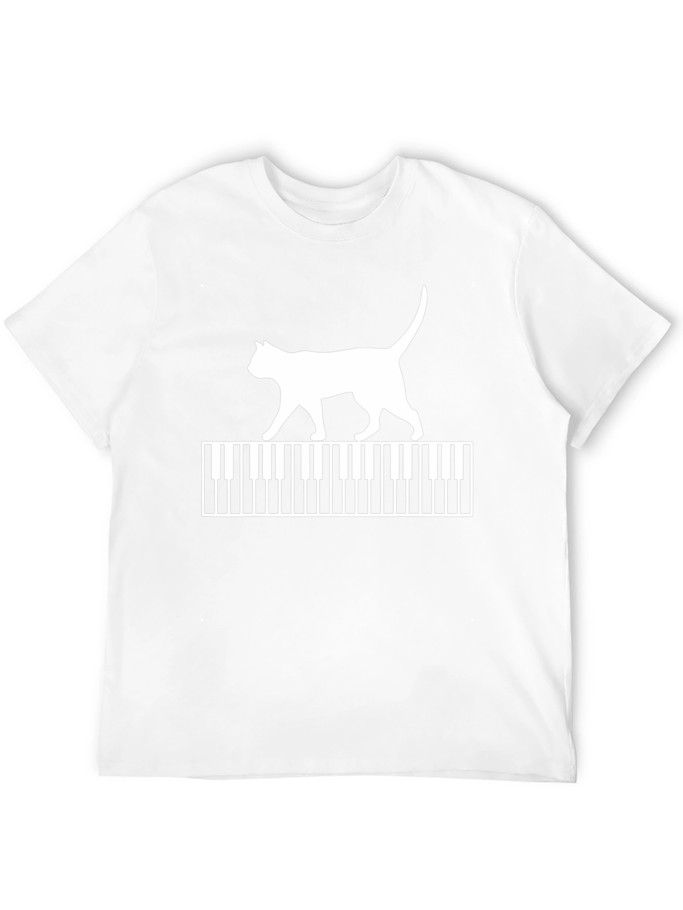 Cat Walking on Piano Keys Graphic T-Shirt