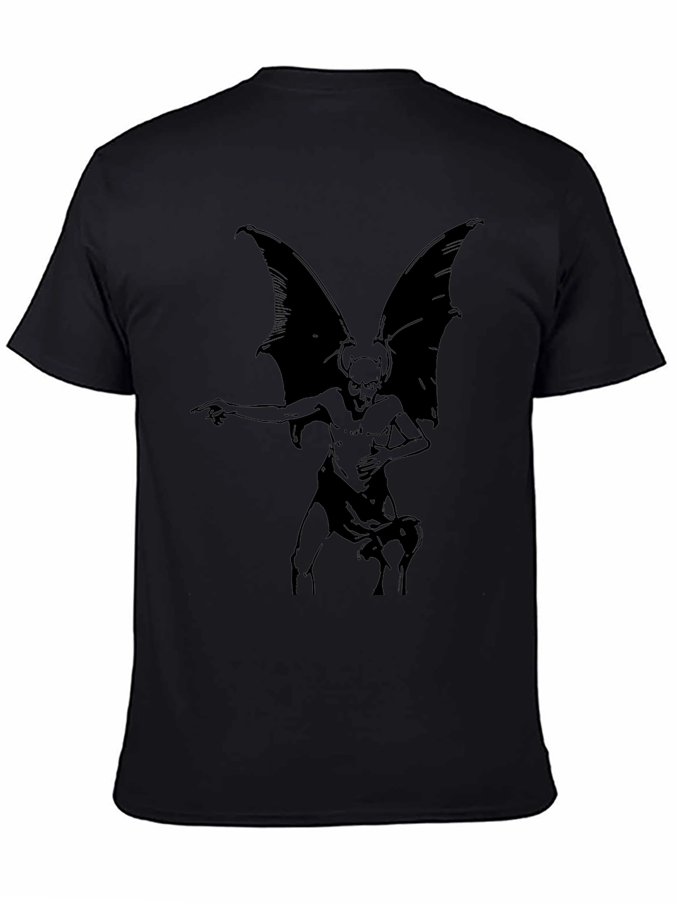 Gothic Gargoyle Graphic T-Shirt - Black