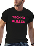 Techno Please Graphic T-Shirt - Black