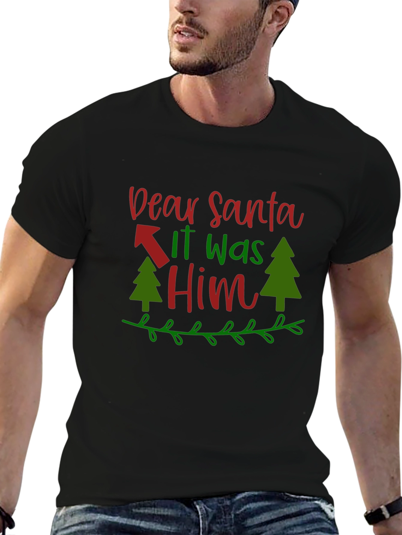 Dear Santa It Was Him T-Shirt - Christmas Tee