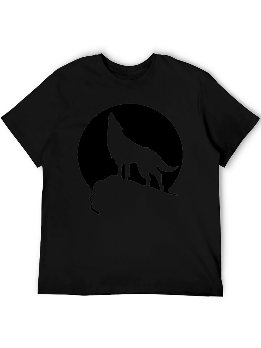 Black Wolf Howling at Moon T-Shirt