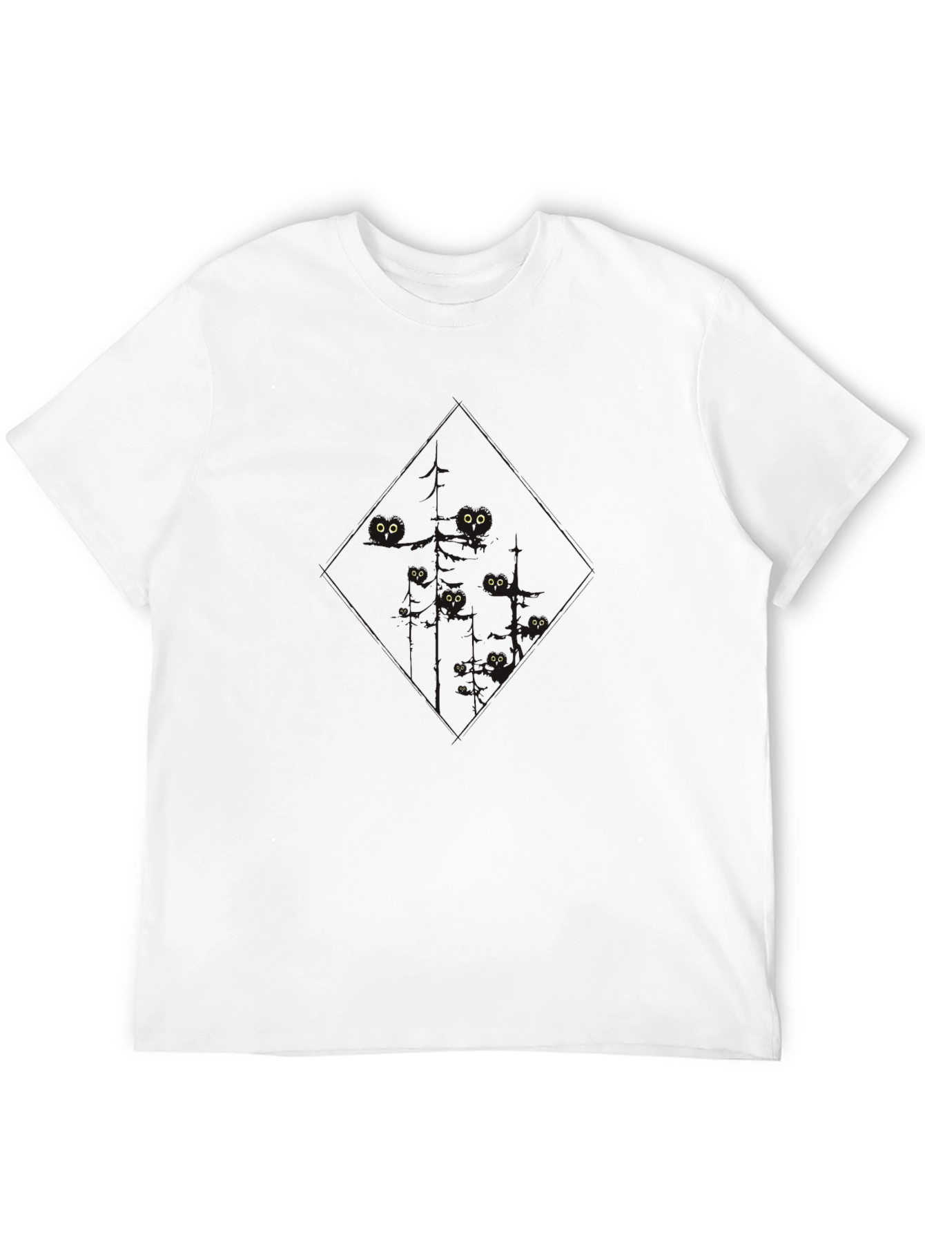 Mens Black Cat Eyes T-Shirt - Soft & Stylish