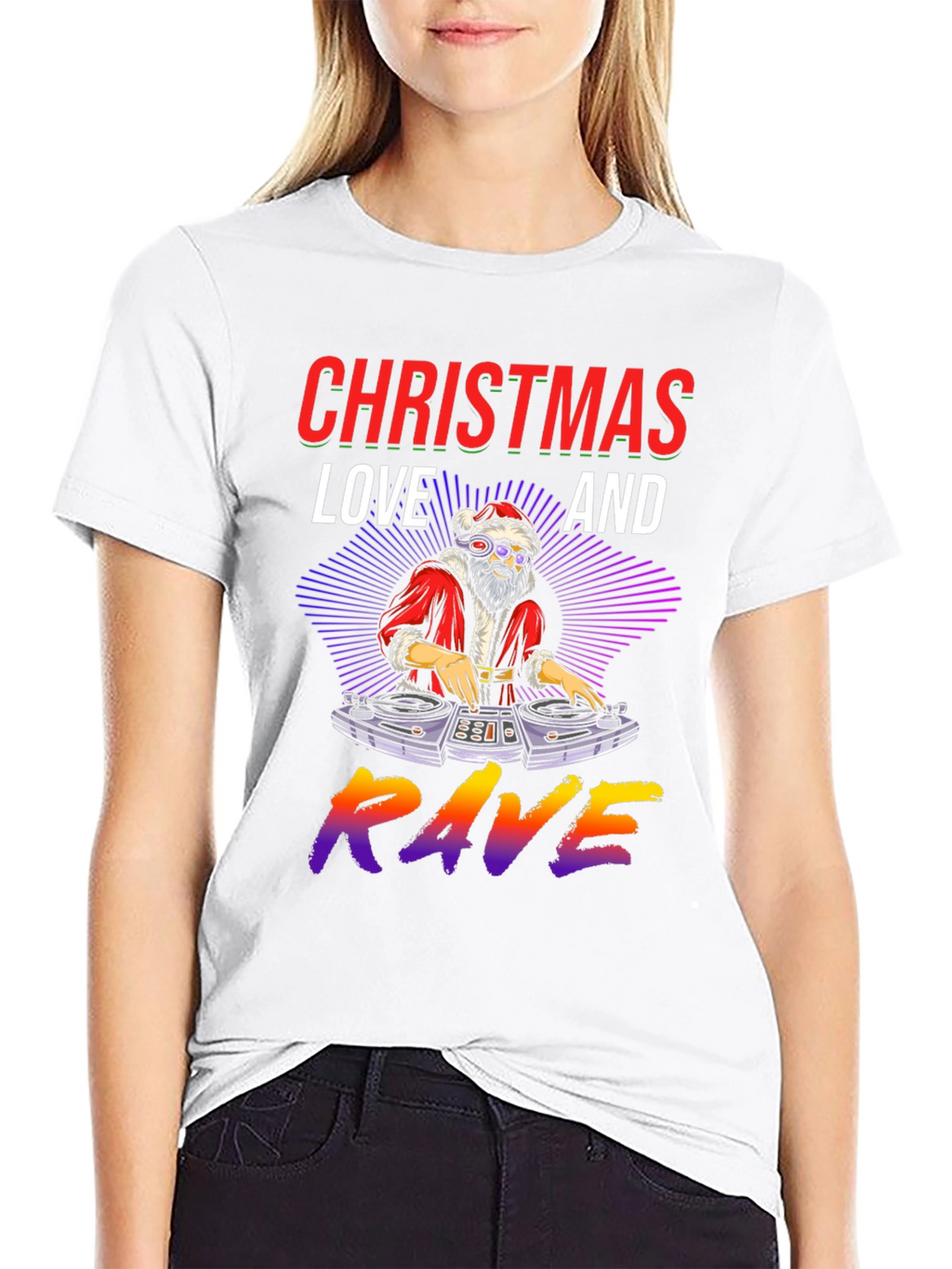 Christmas Love and Rave Graphic Tee