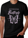 Antisocial Butterfly Graphic Tee - Black
