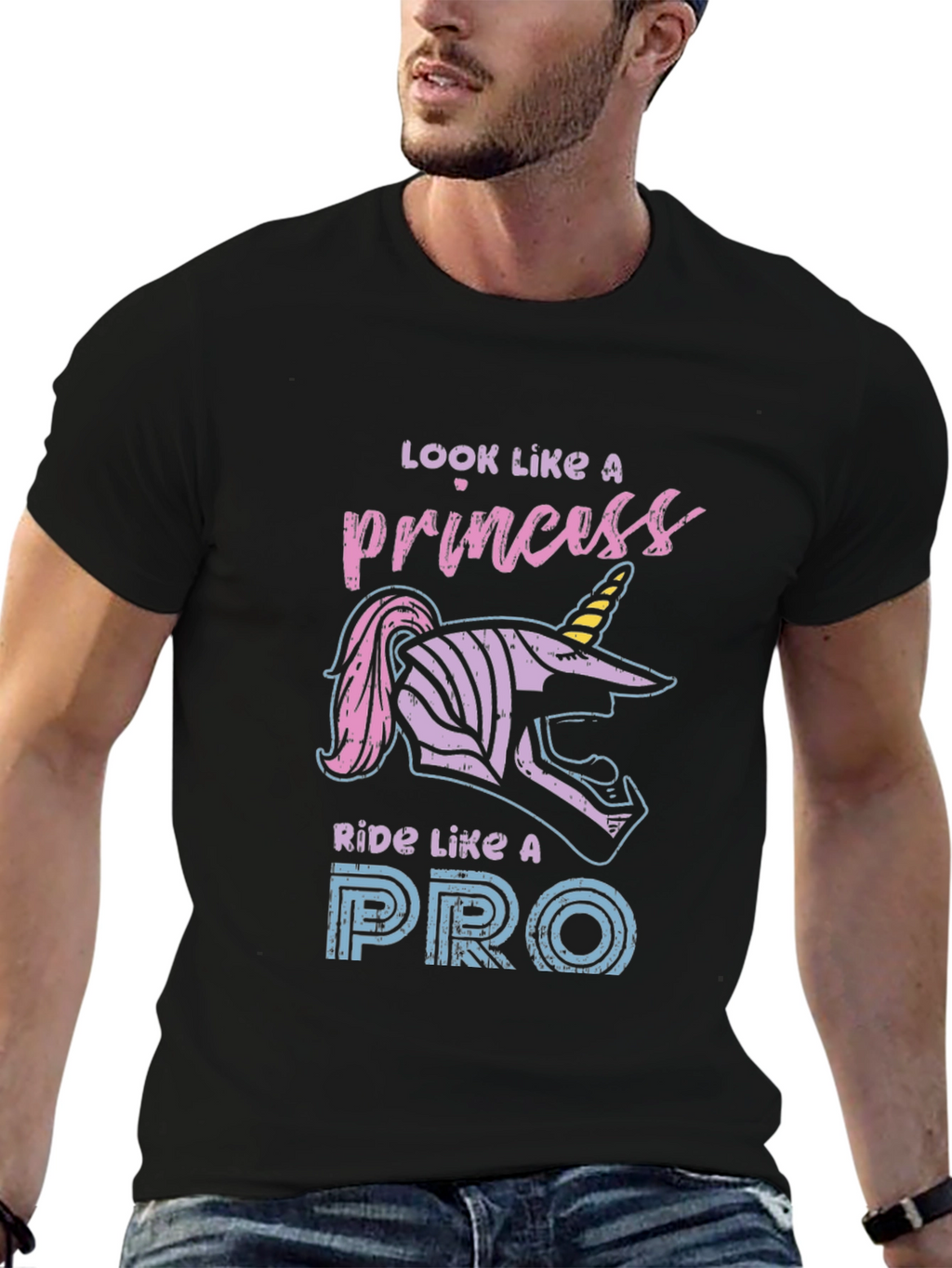 Princess Ride Like A Pro Black Graphic Tee