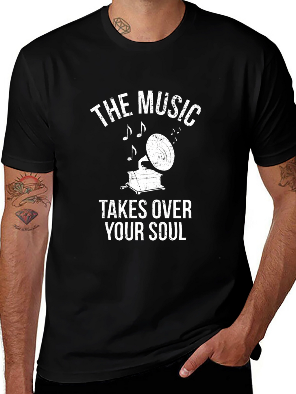 The Music Takes Over Your Soul Black Tee