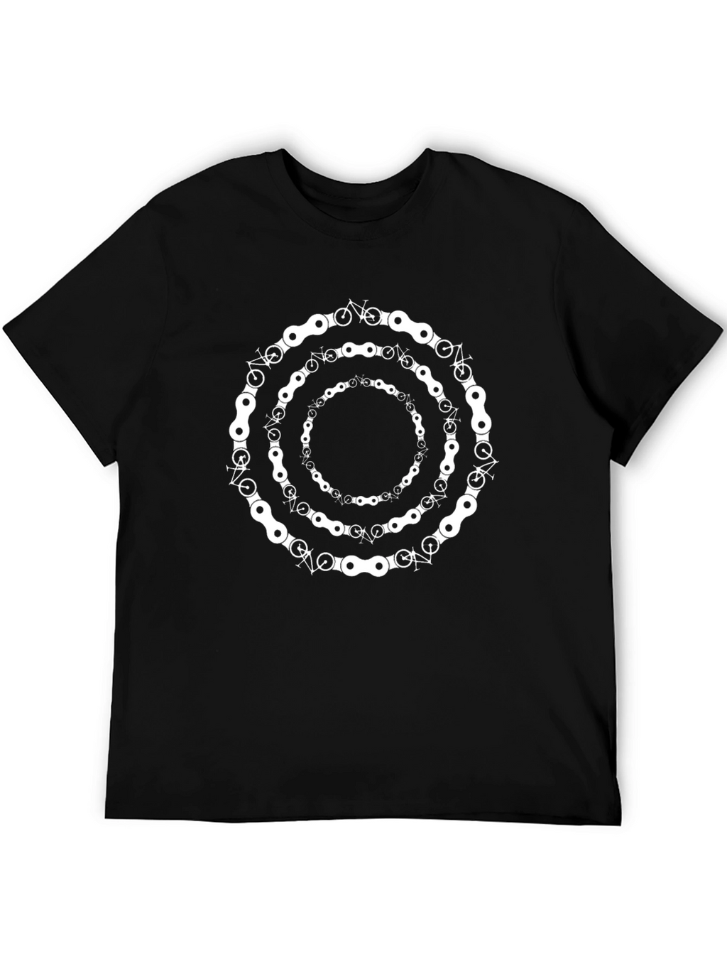 Bike Chain Rings Graphic Tee - Black Cotton T-Shirt