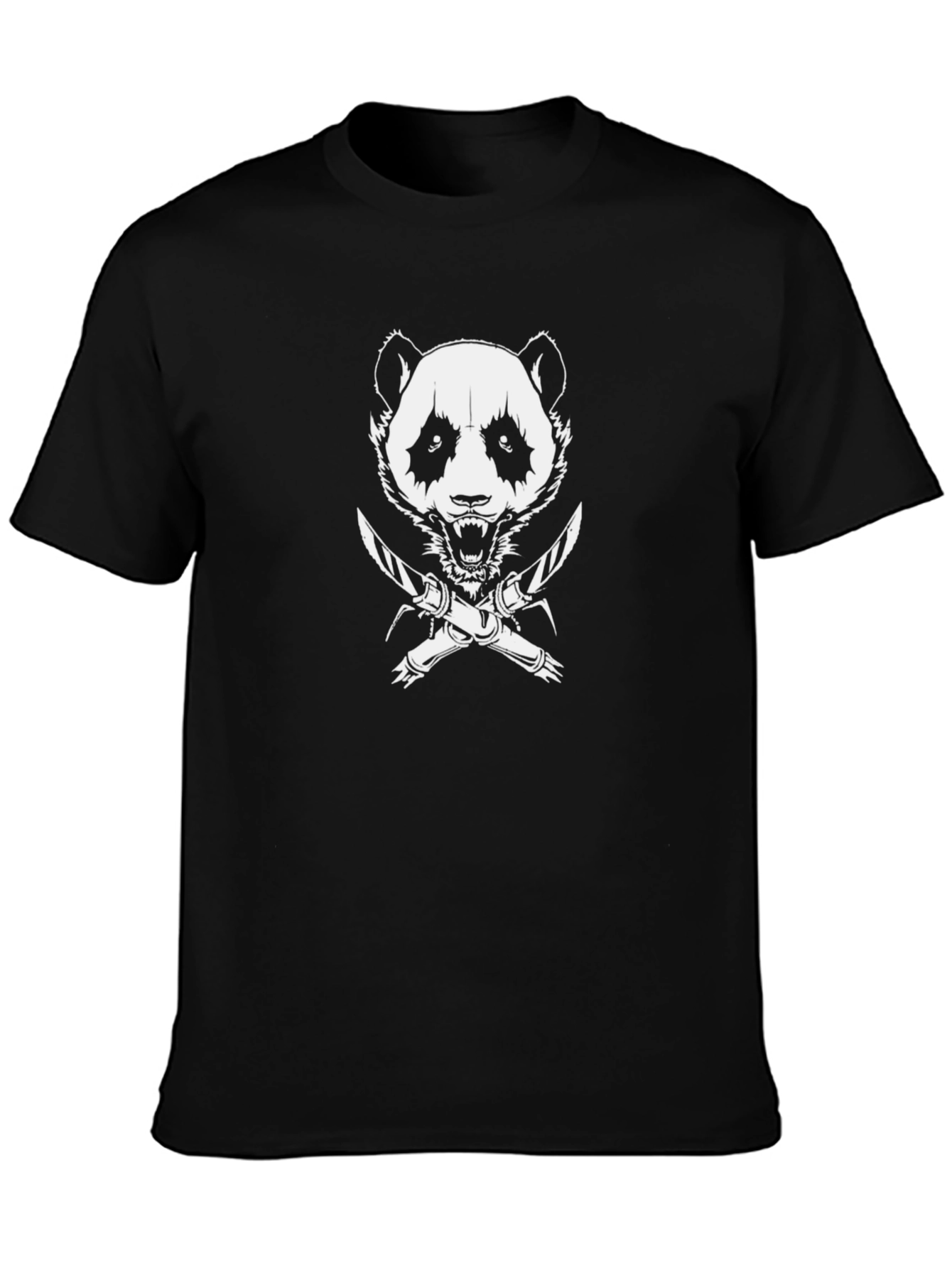 Mens Black Panda Graphic Tee