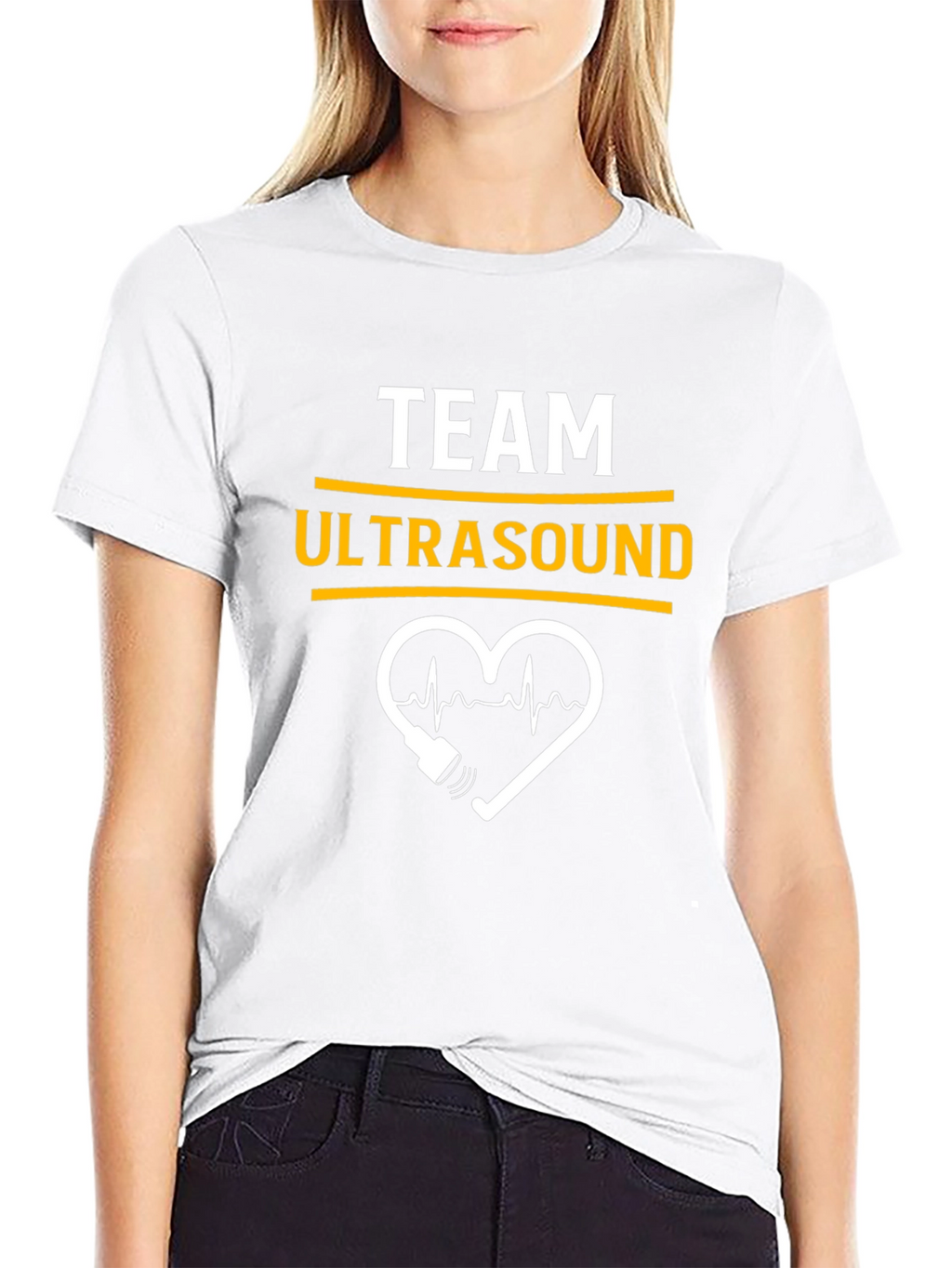 Team Ultrasound Heartbeat Graphic Tee - Black