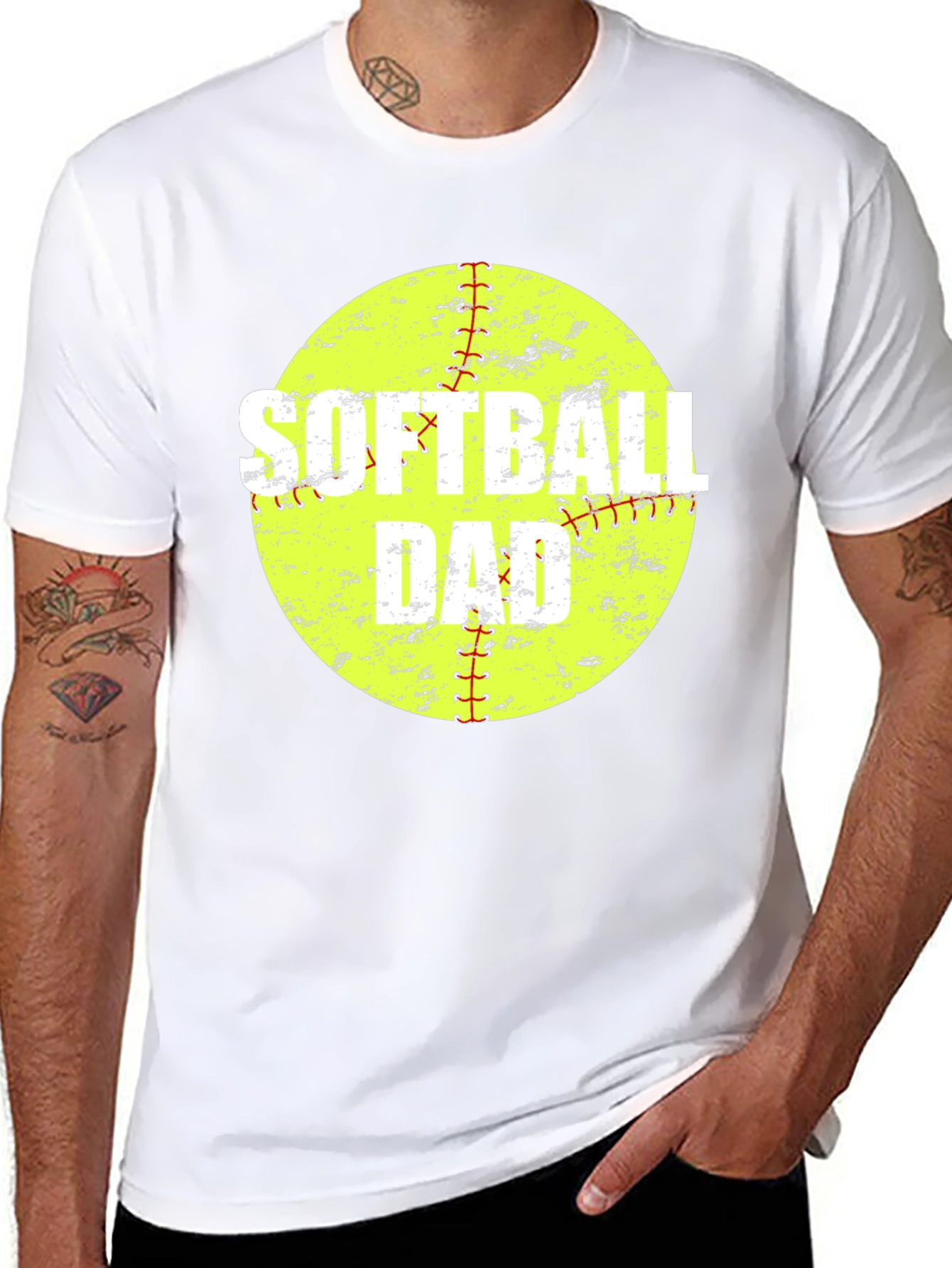 Softball Dad Graphic T-Shirt - Black