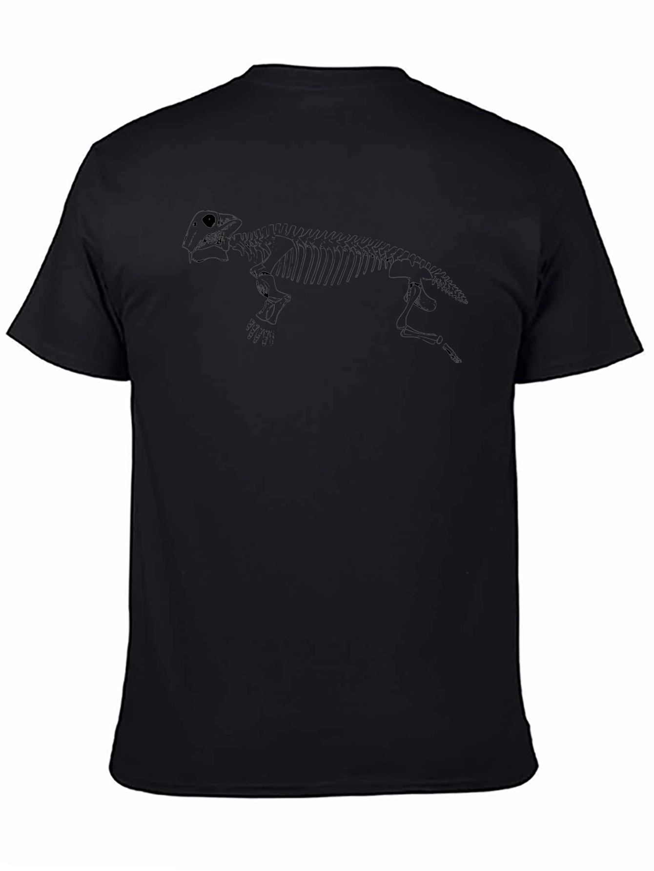 Black Dinosaur Skeleton Graphic Tee