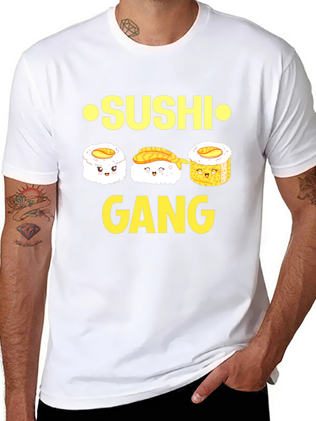 Sushi Gang Graphic Tee - Black Cotton T-Shirt