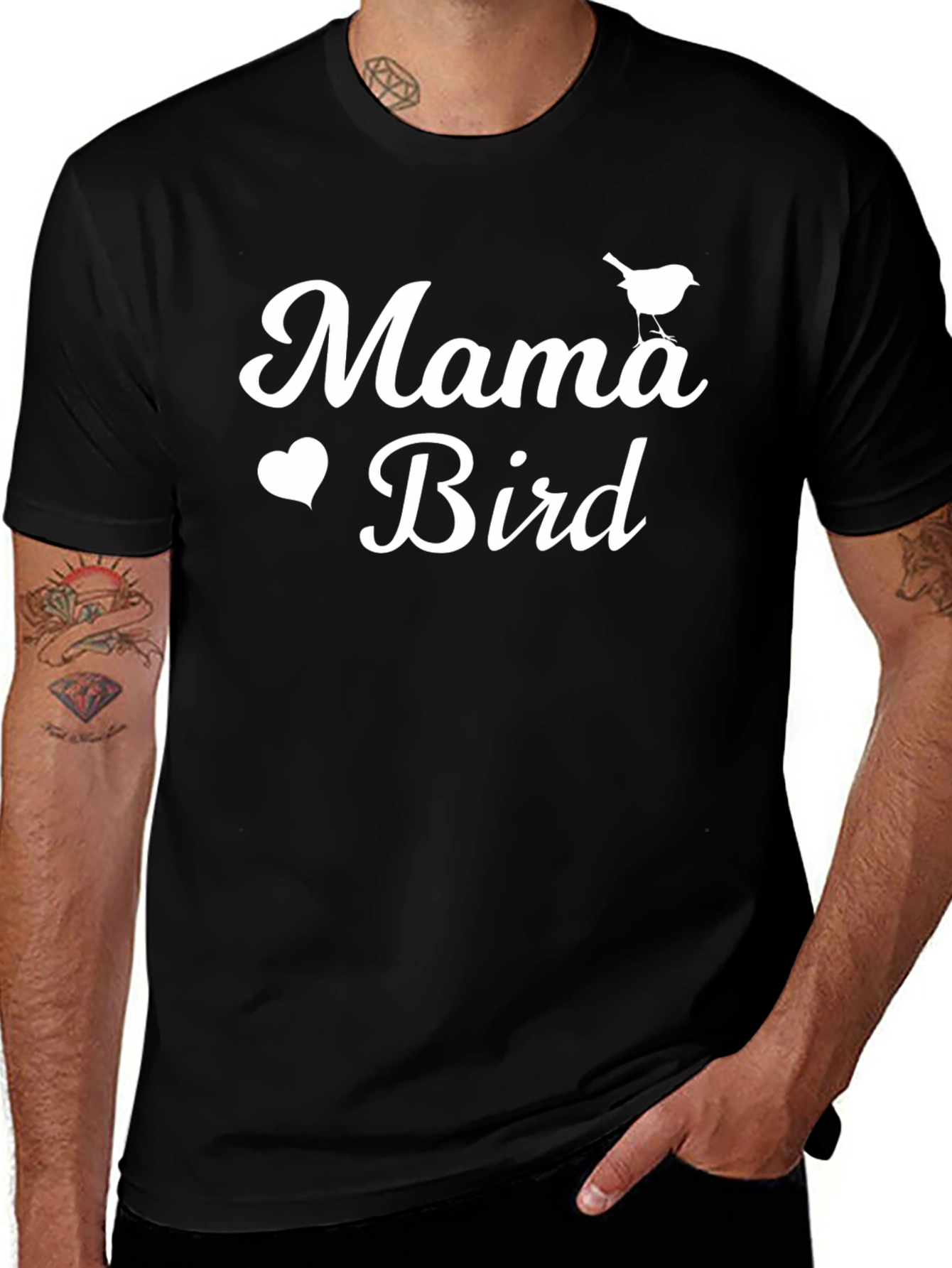 Mama Bird Graphic Tee - Black