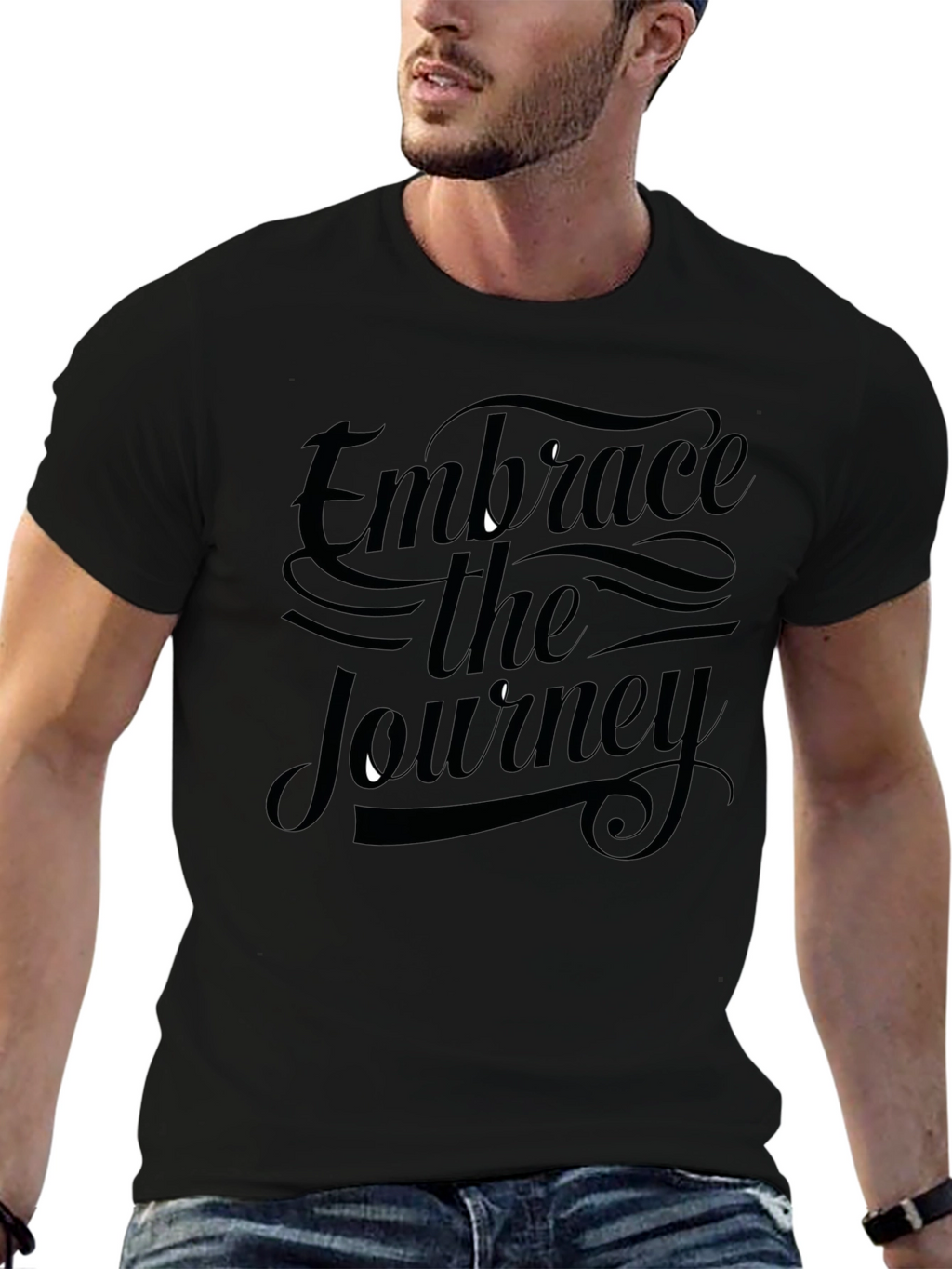 Embrace the Journey Black Graphic Tee