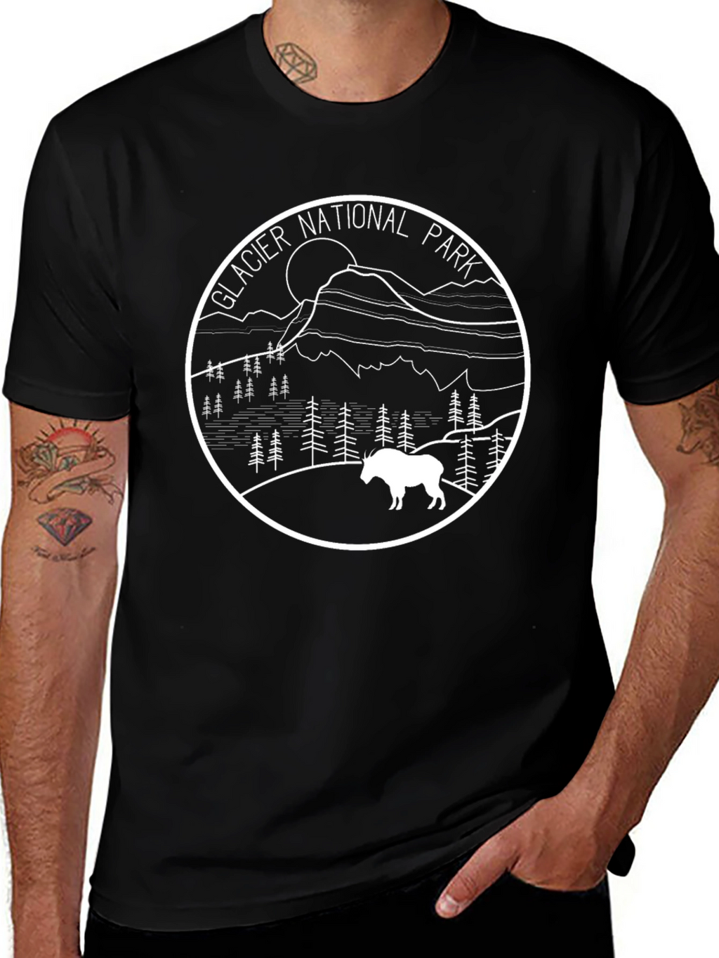 Glacier National Park T-Shirt Black Graphic Tee