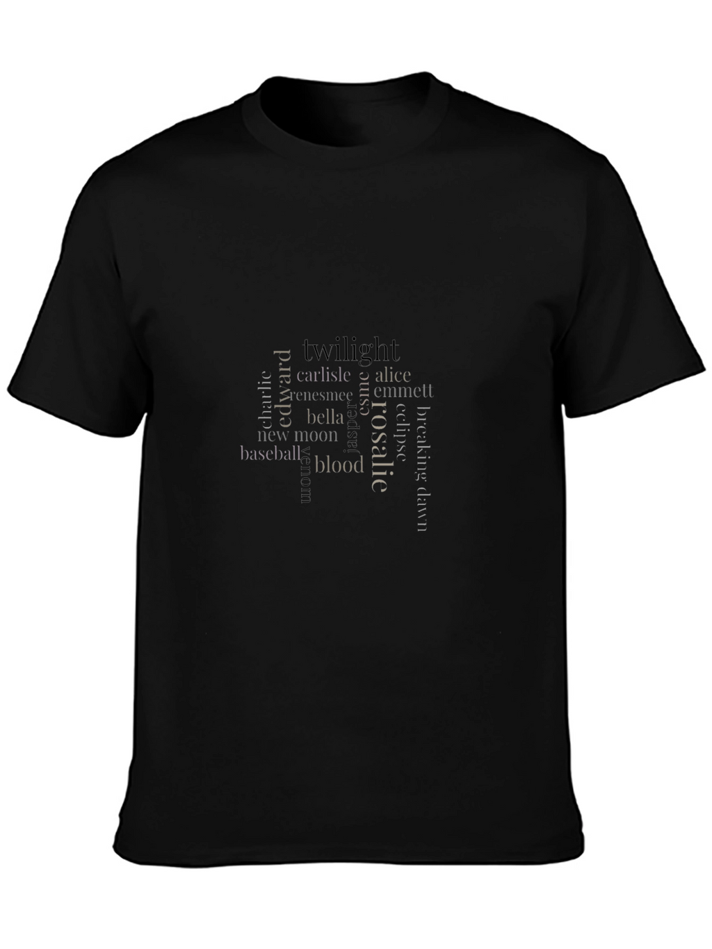 Twilight Saga Word Art Black T-Shirt