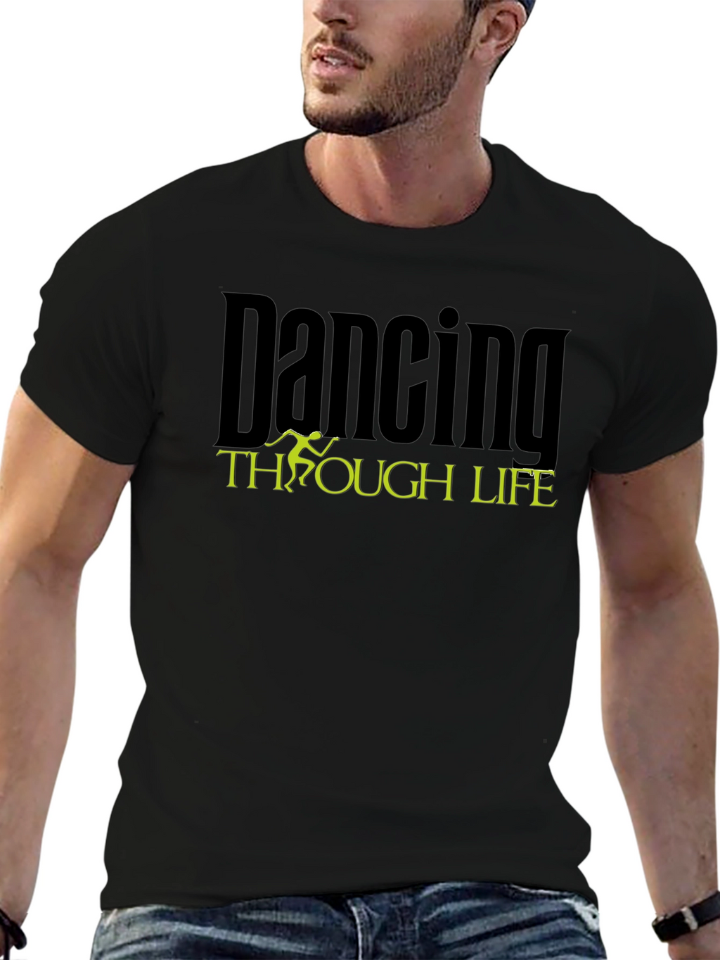 Dancing Through Life Black Graphic Tee