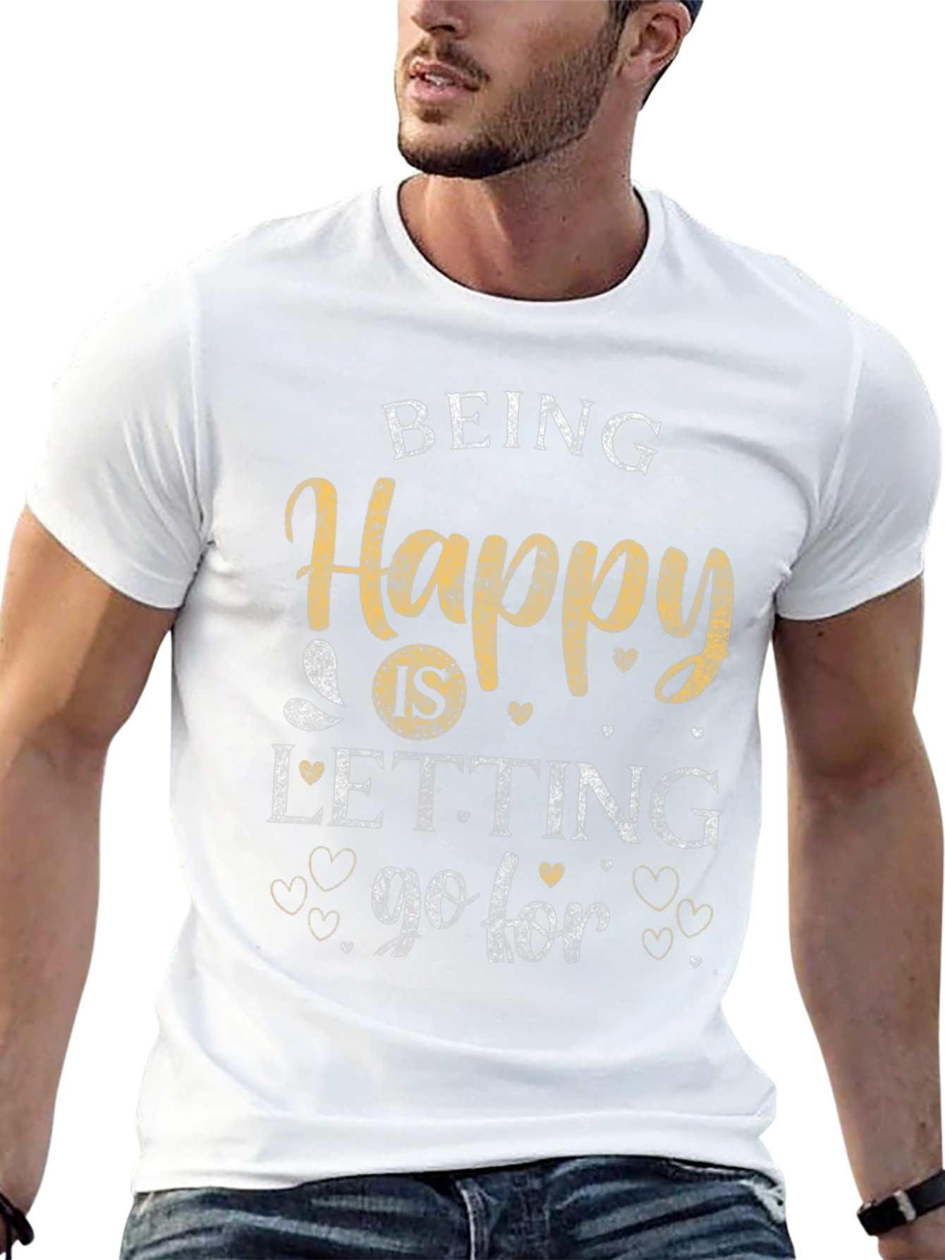 Happy Go For It Black T-Shirt