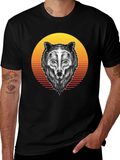 Wolf Graphic Tee - Sunset Design