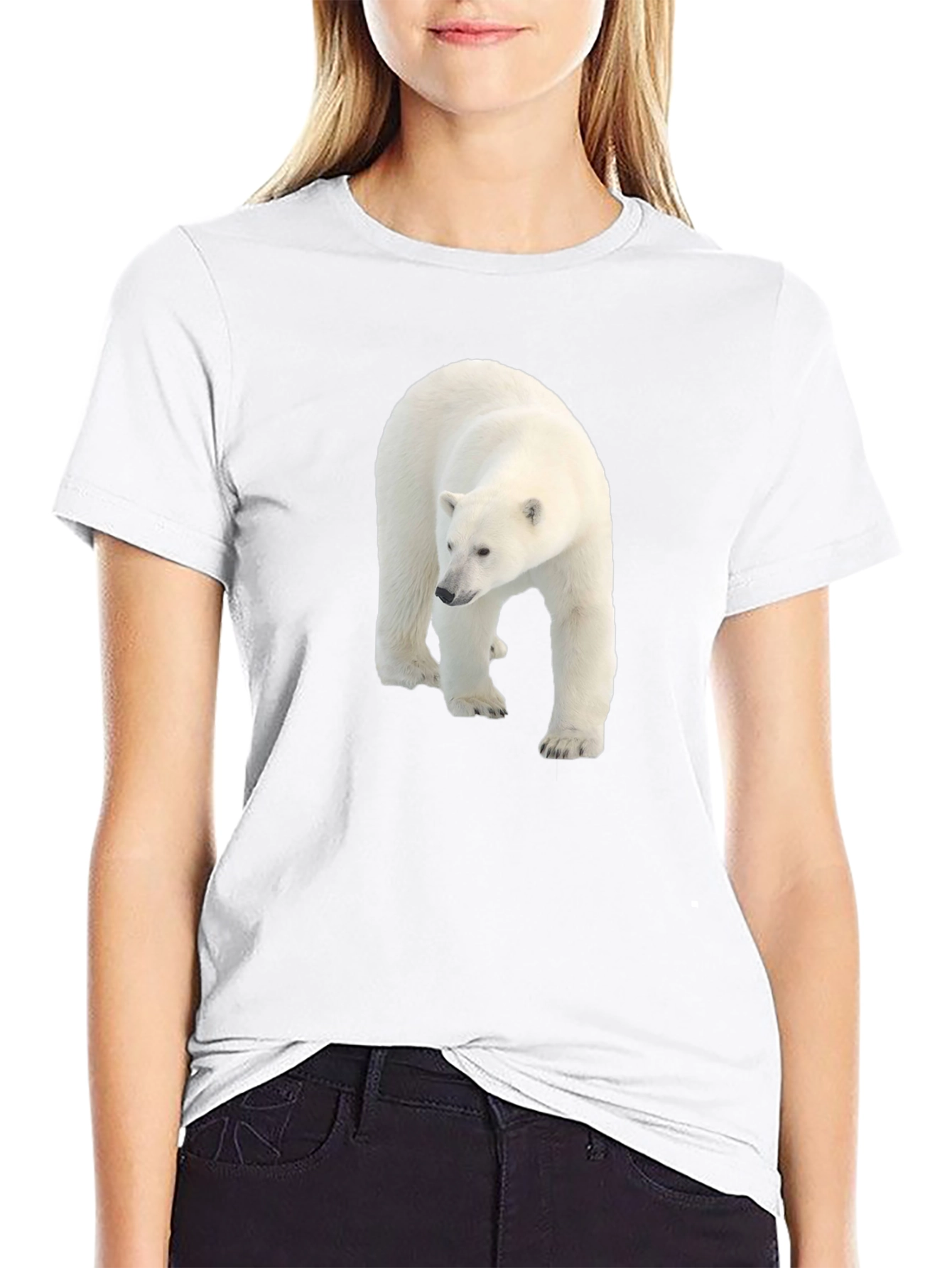 Polar Bear Graphic Black Tee - Eco Friendly