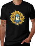 Sunflower Gnome Black T-Shirt