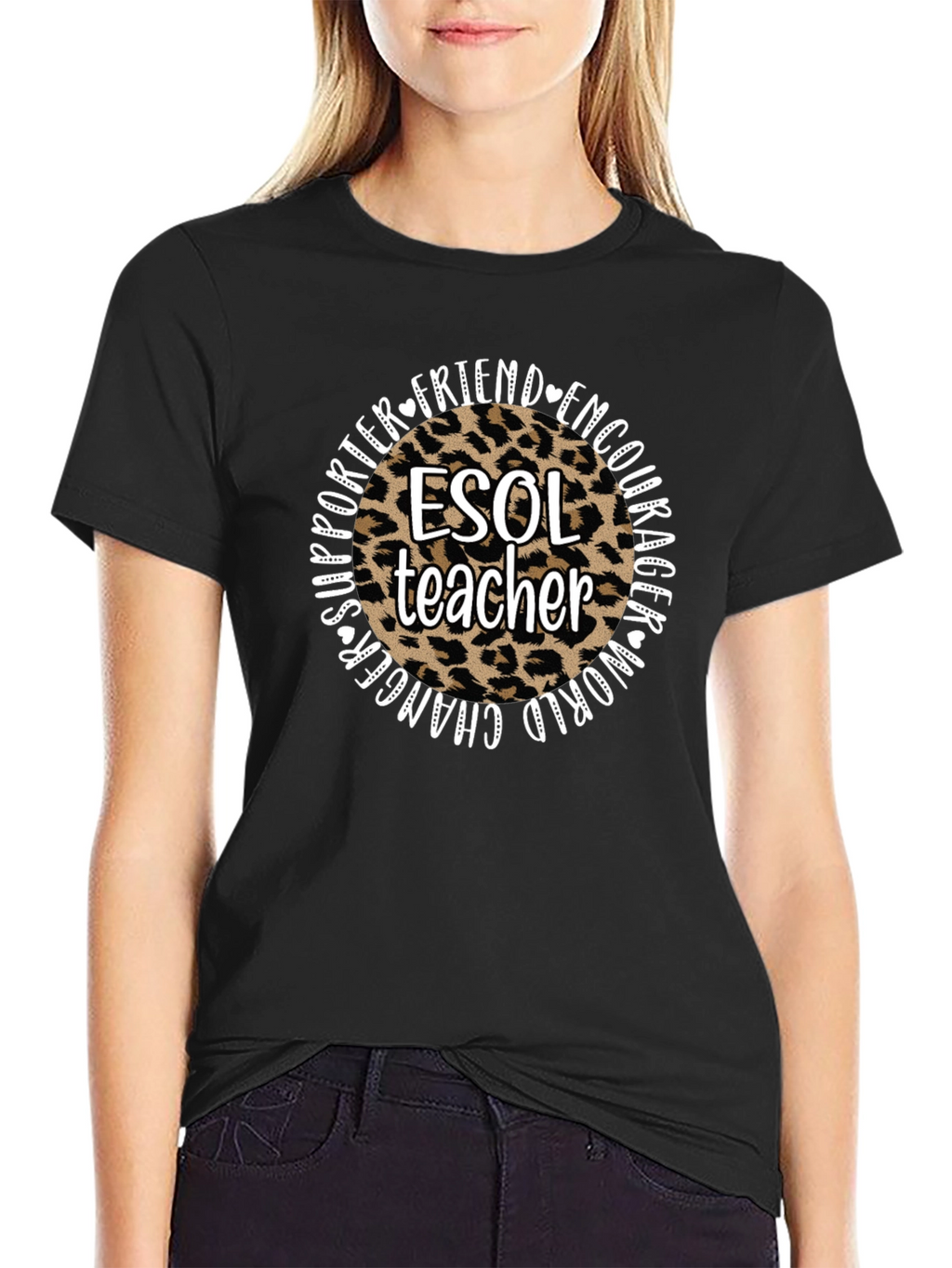 ESOL Teacher Leopard Print T-Shirt